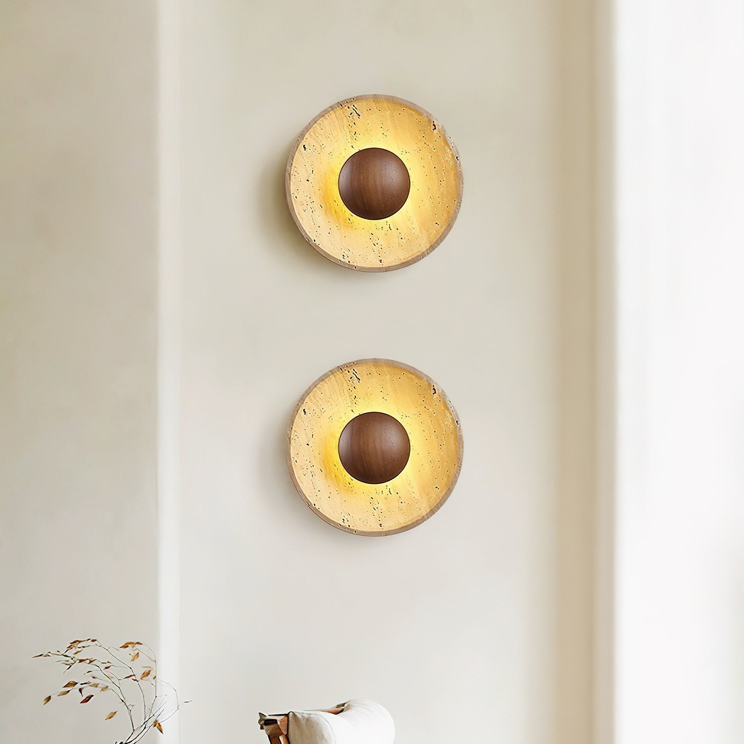Ulraeia Minimalist Travertine Wall Light