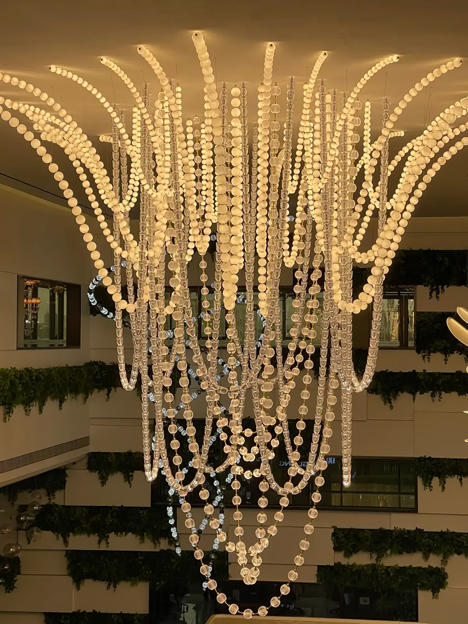 PearlCascade Glass Bead Chandelier