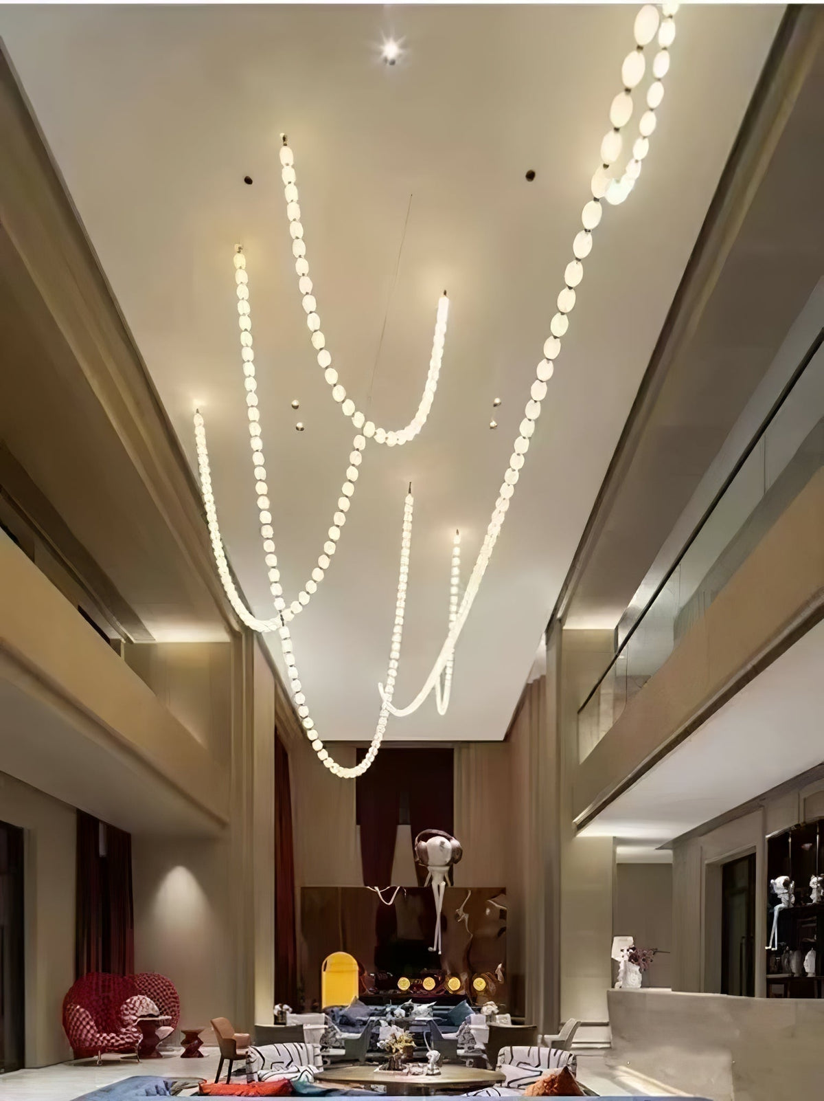 PearlCascade Glass Bead Chandelier