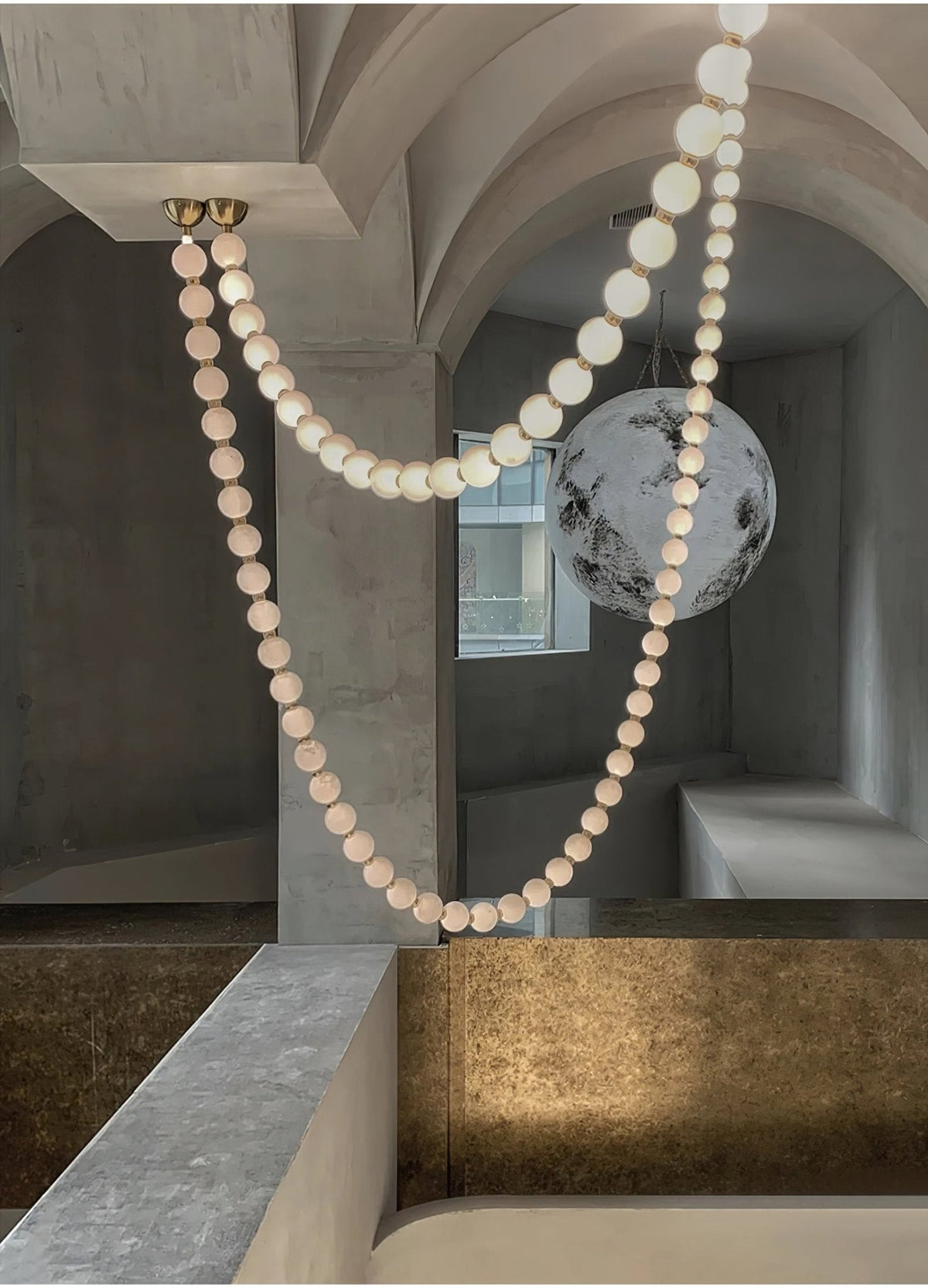PearlCascade Glass Bead Chandelier