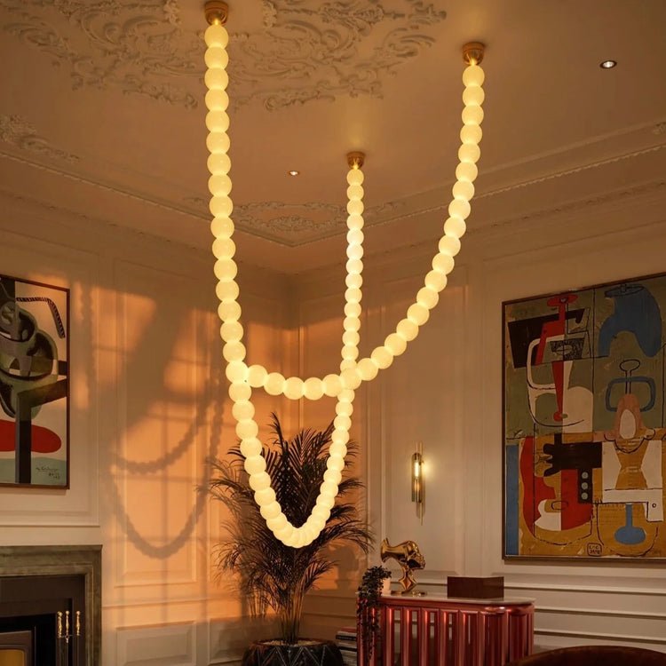 PearlCascade Glass Bead Chandelier
