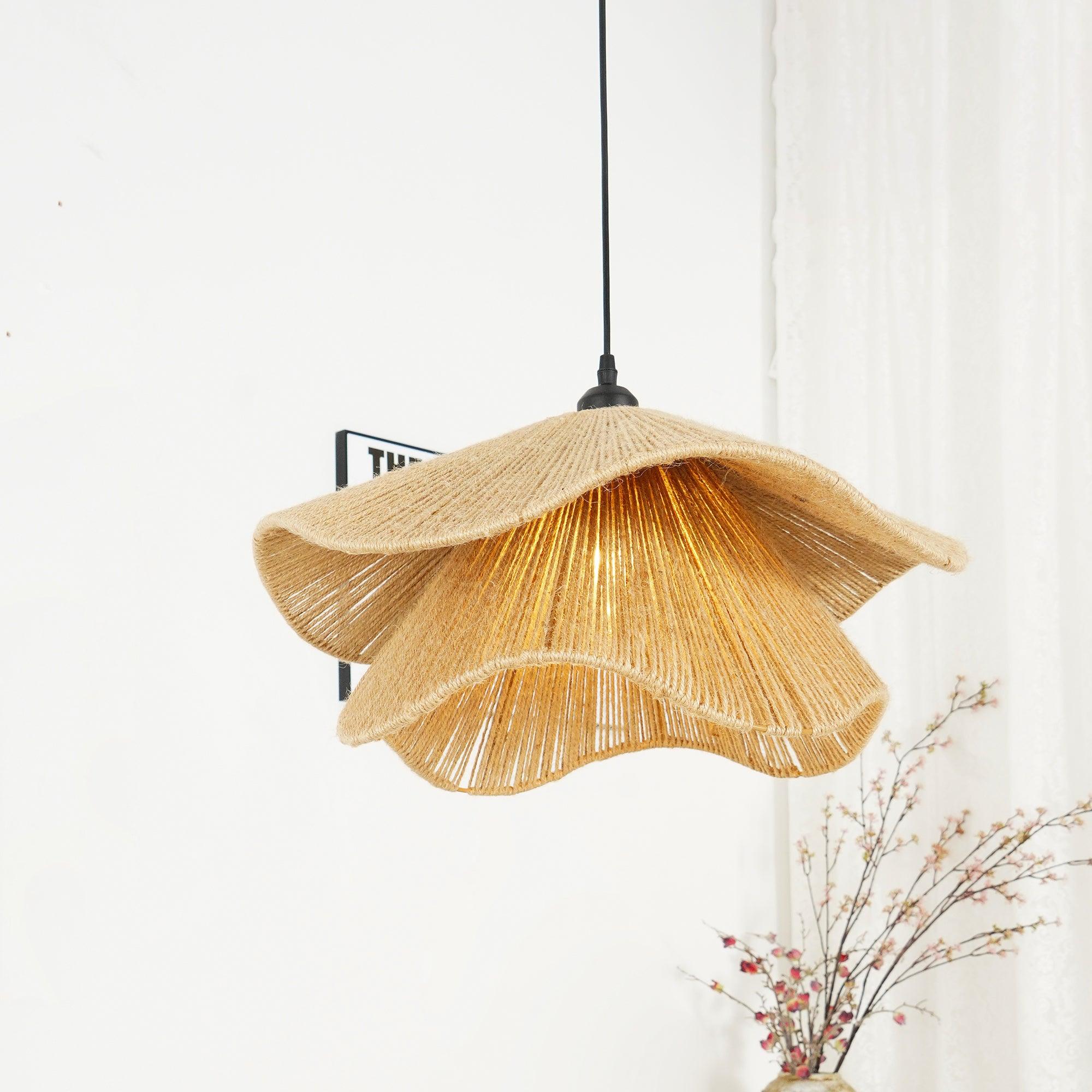 Avenaenne Pendant Lamp Handmade Straw Hat Double Layer