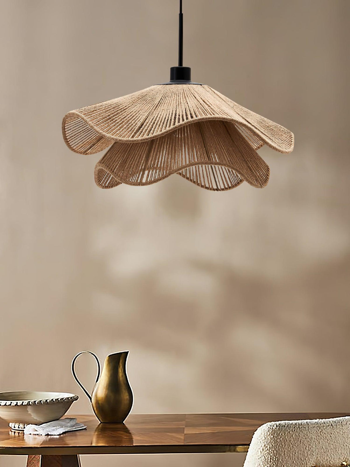 Avenaenne Pendant Lamp Handmade Straw Hat Double Layer