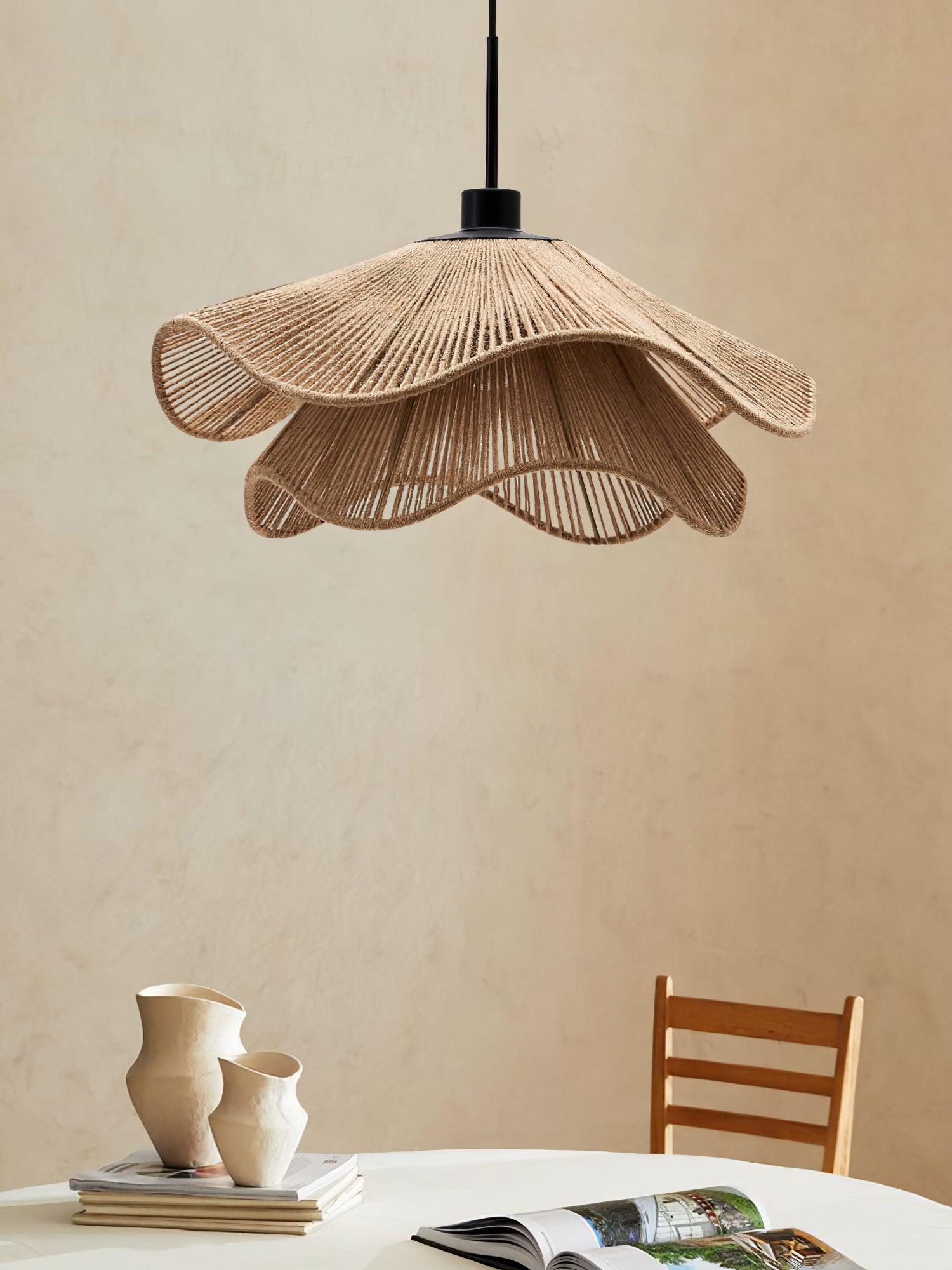 Avenaenne Pendant Lamp Handmade Straw Hat Double Layer