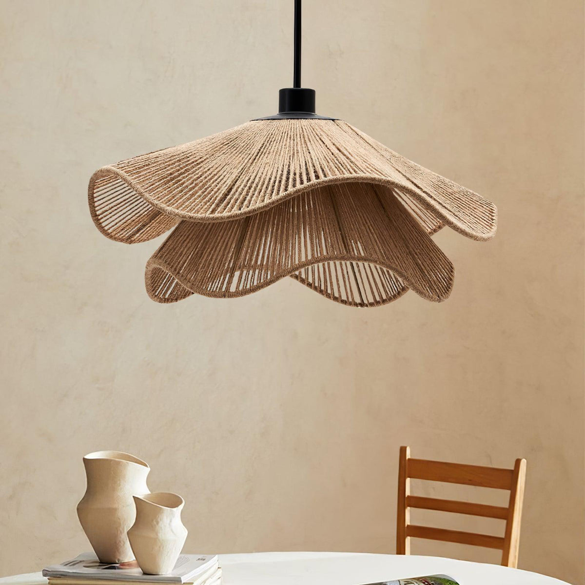 Avenaenne Pendant Lamp Handmade Straw Hat Double Layer