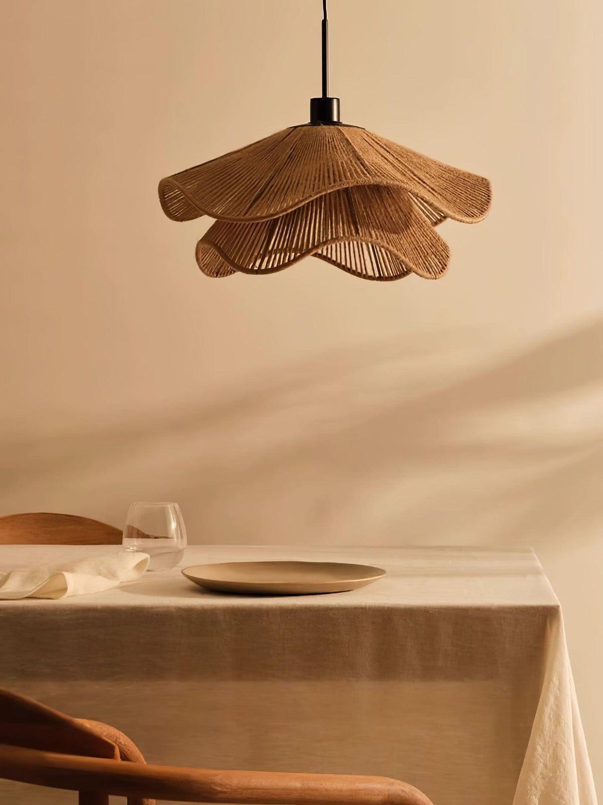 Avenaenne Pendant Lamp Handmade Straw Hat Double Layer