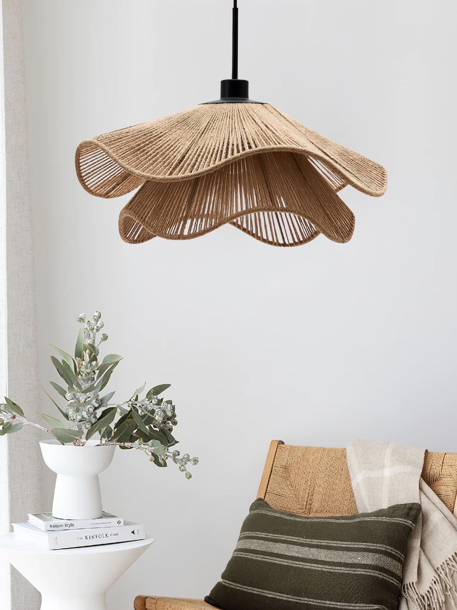 Avenaenne Pendant Lamp Handmade Straw Hat Double Layer
