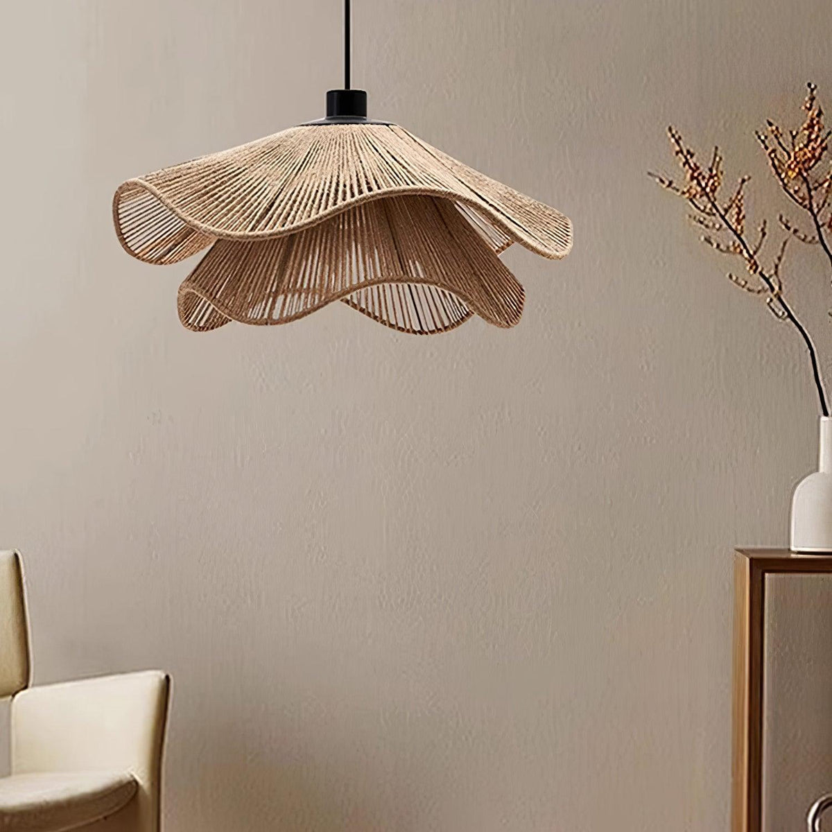 Avenaenne Pendant Lamp Handmade Straw Hat Double Layer