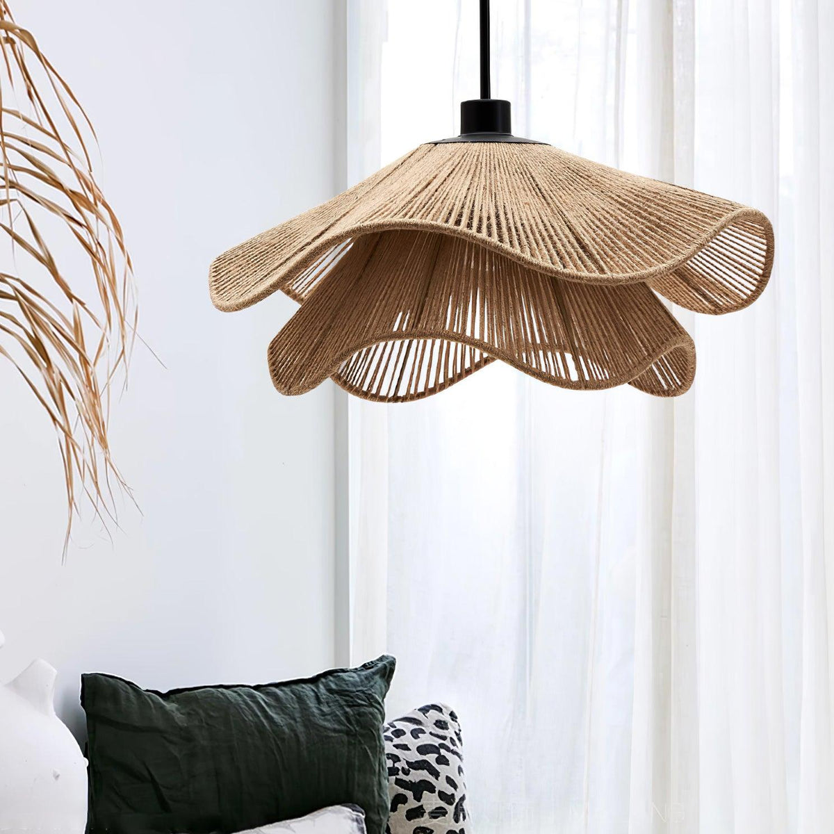 Avenaenne Pendant Lamp Handmade Straw Hat Double Layer