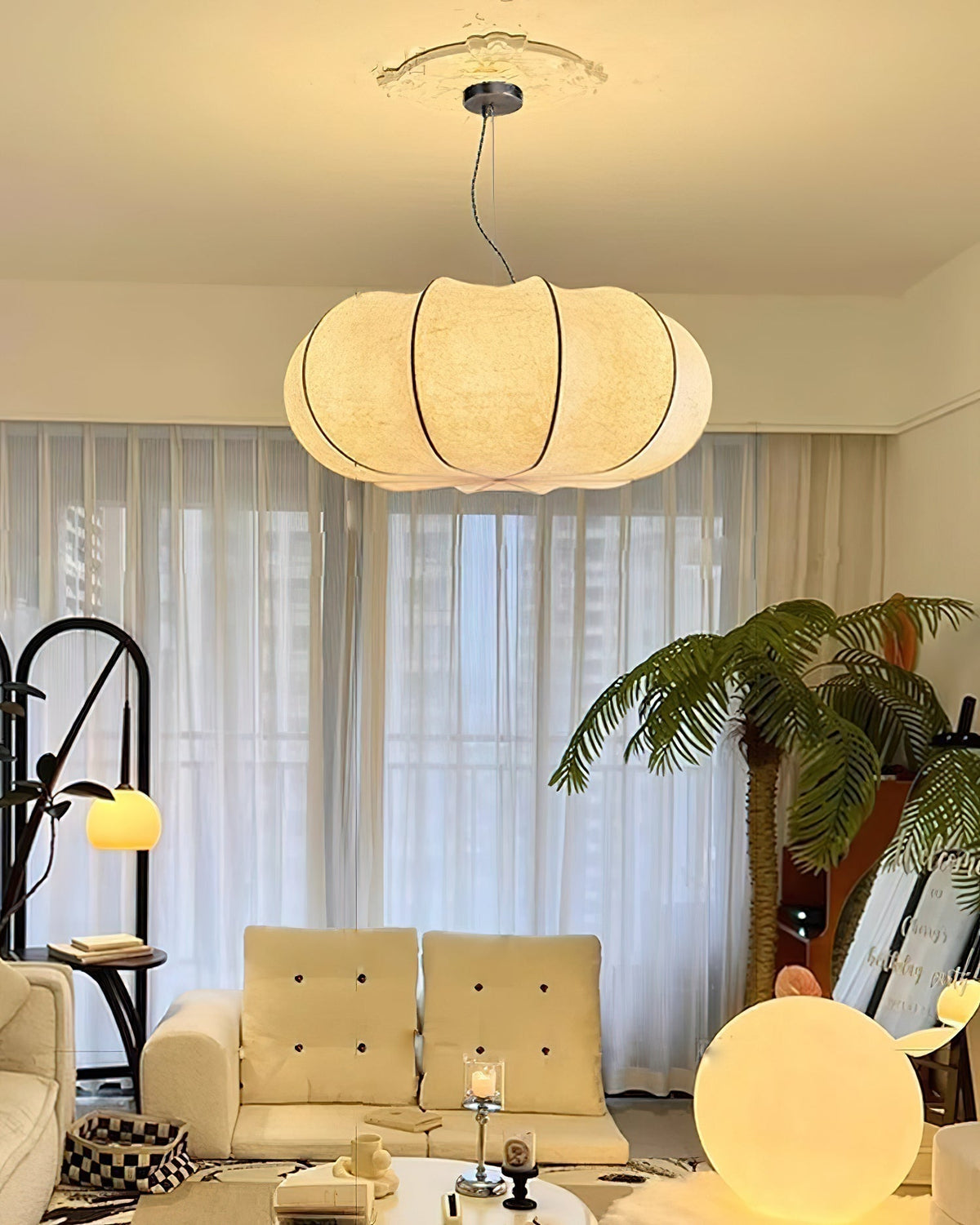 Bovena Silk Traditional Pendant Lamp