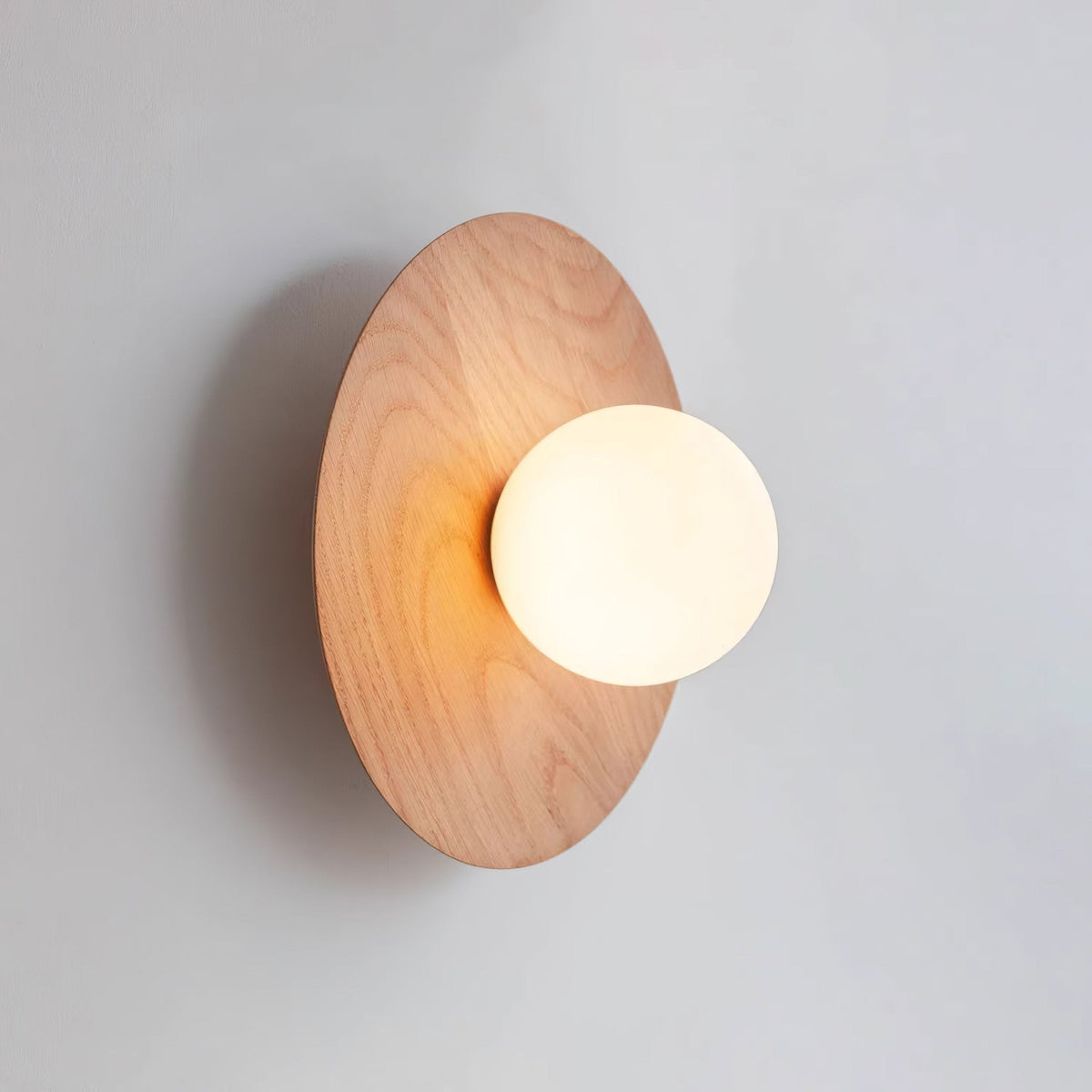 Eloza Modern Minimalist Wooden Glass Wall Light