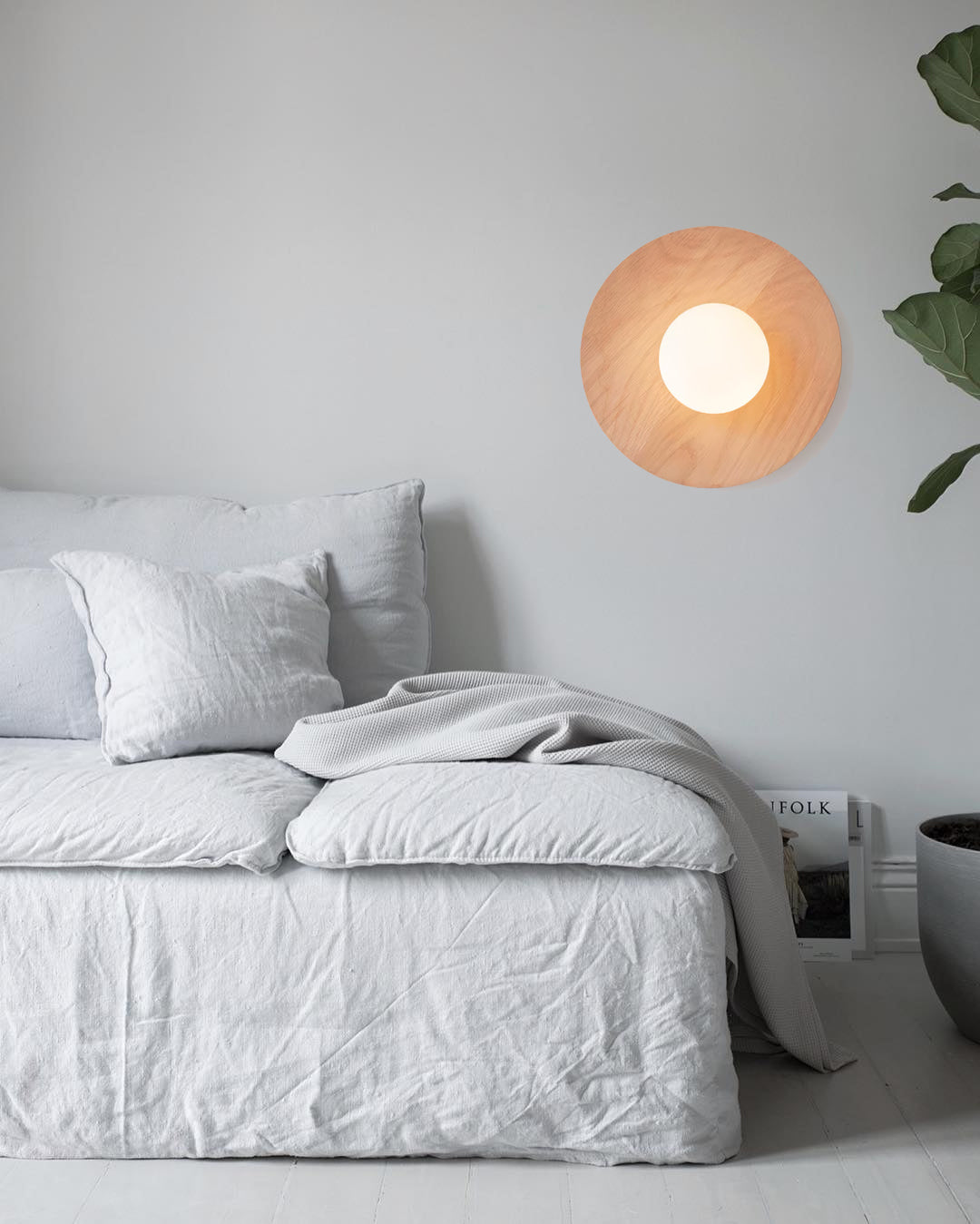 Eloza Modern Minimalist Wooden Glass Wall Light