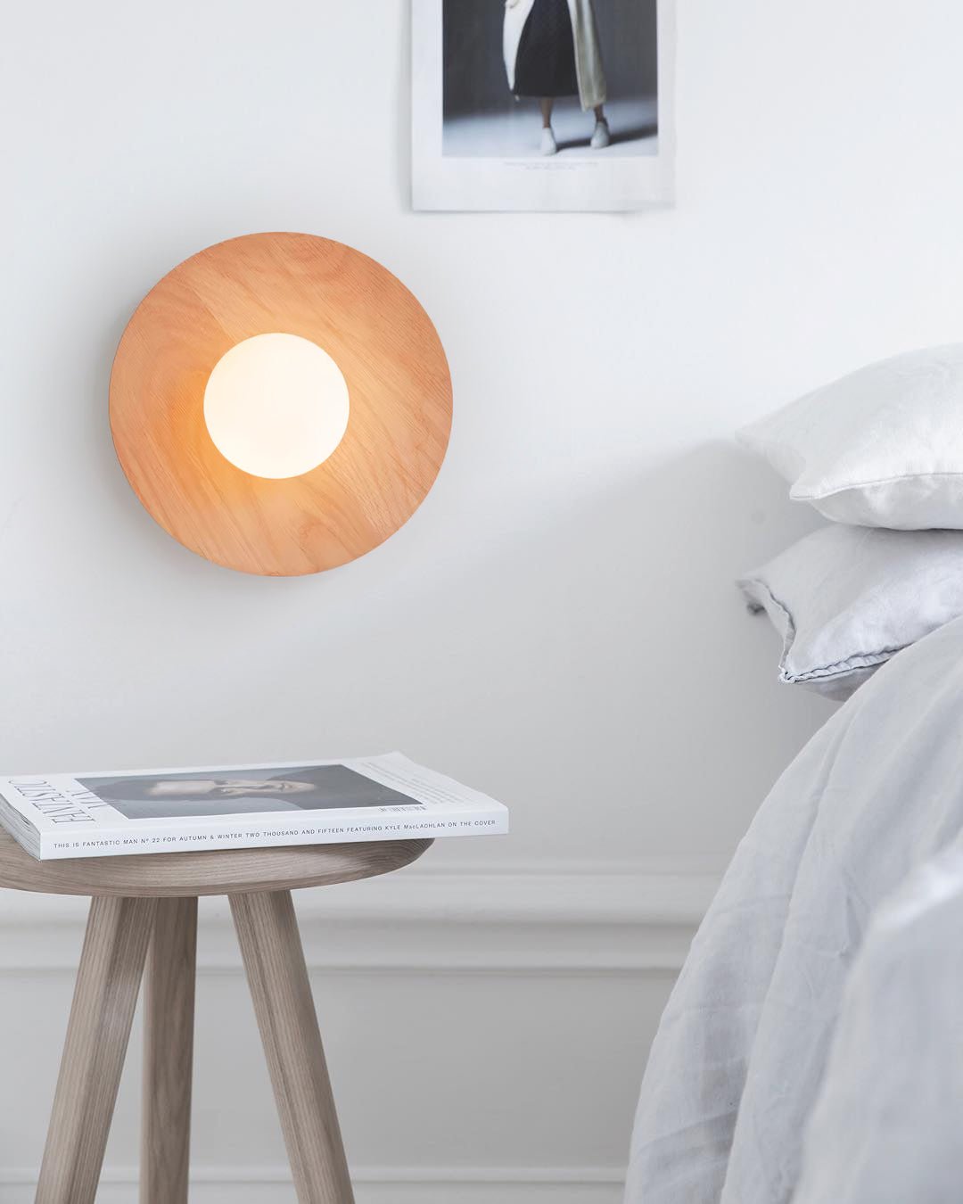 Eloza Modern Minimalist Wooden Glass Wall Light
