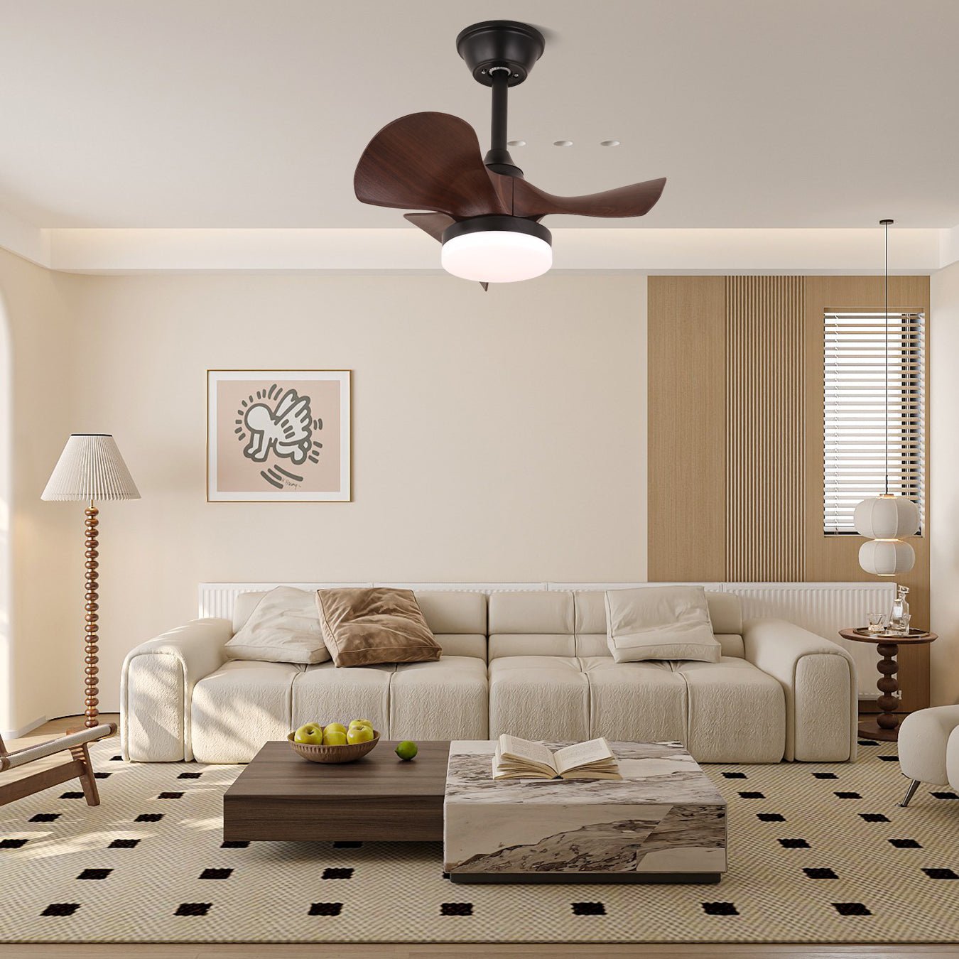 Neriah Modern Wood Ceiling Fan Light