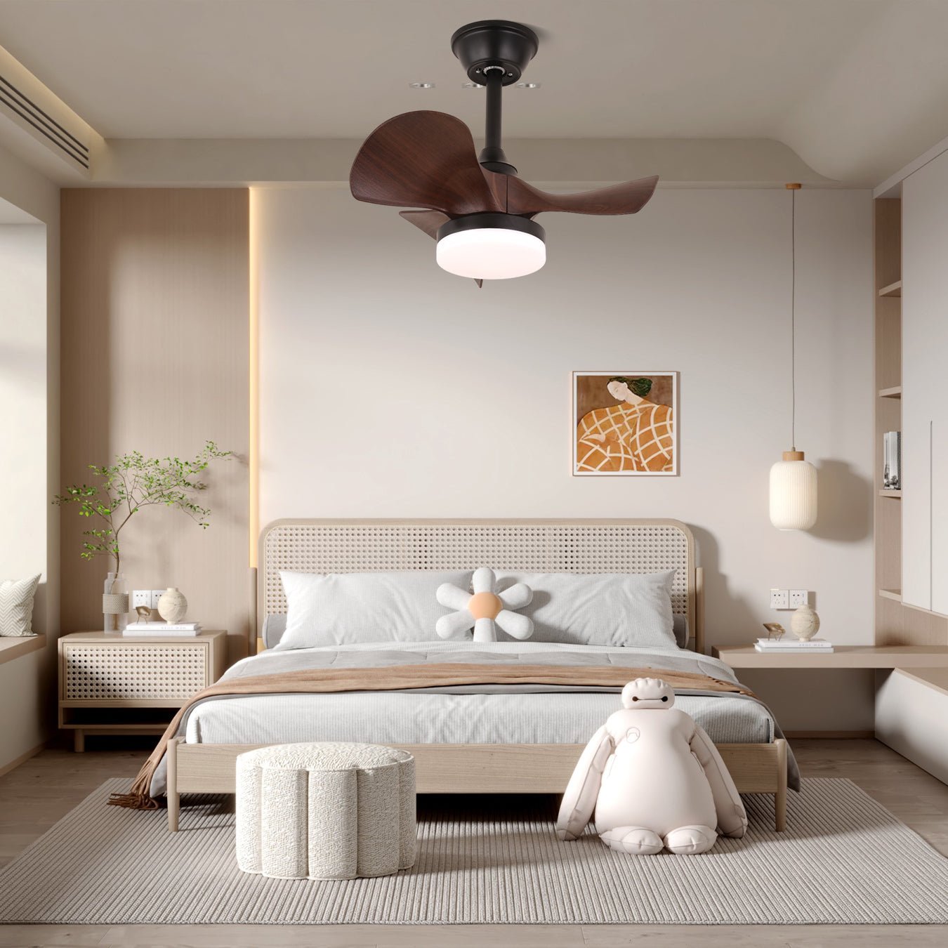Neriah Modern Wood Ceiling Fan Light