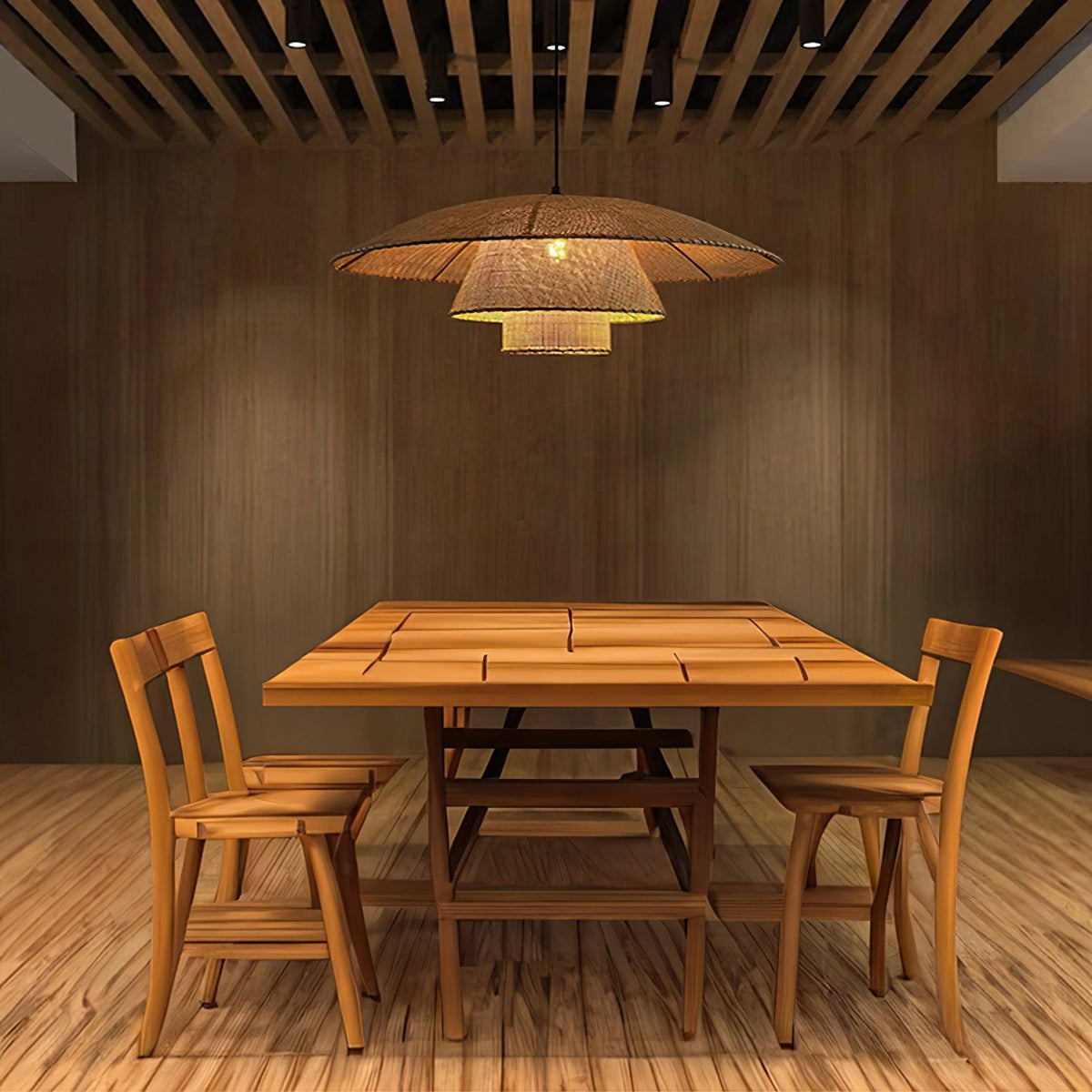 Arixu Rattan Vintage Pendant Lamp