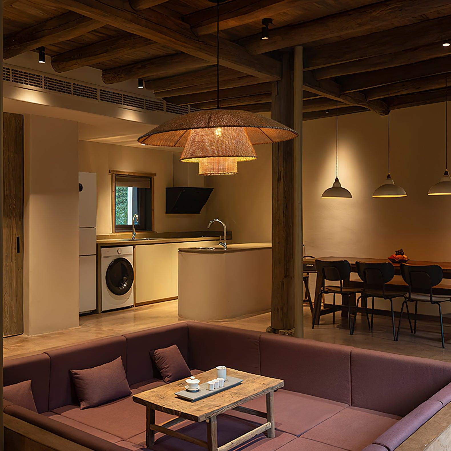 Arixu Rattan Vintage Pendant Lamp