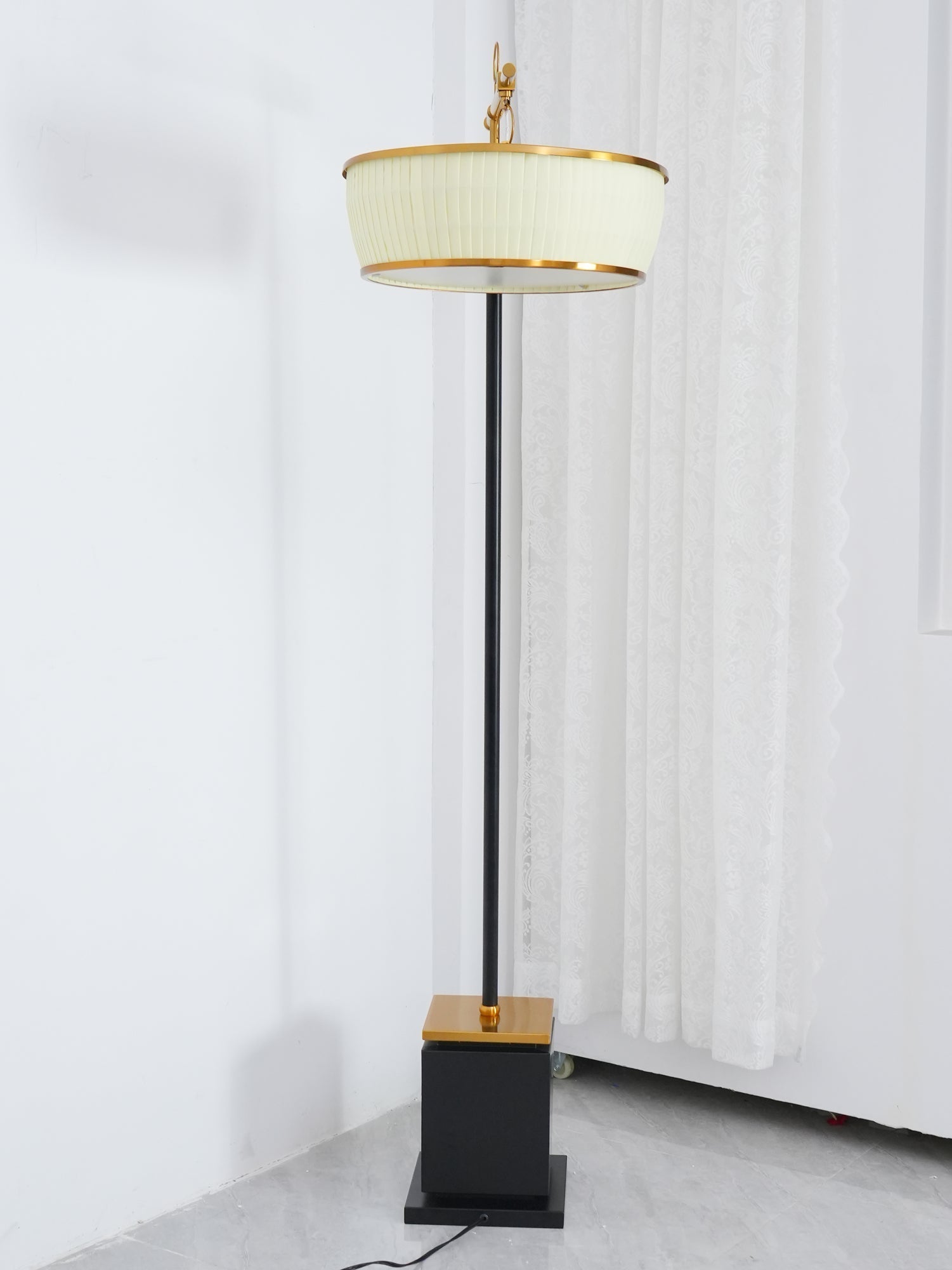 Kenneth Modern Fabric Floor Lamp - Neutral Decor