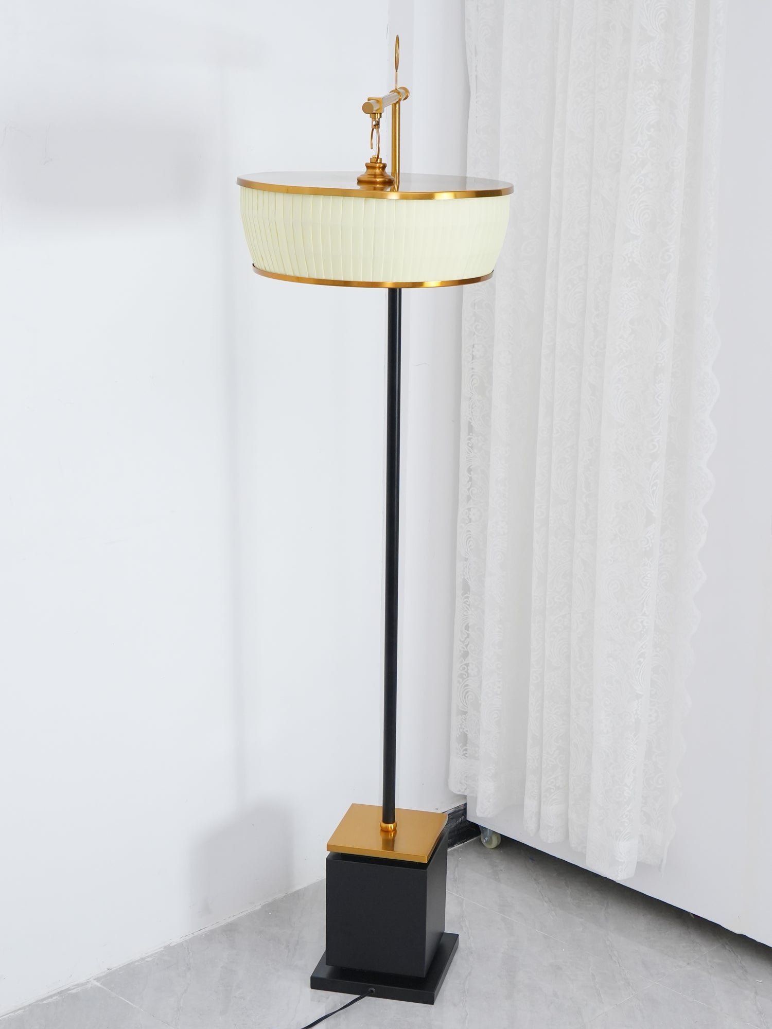 Kenneth Modern Fabric Floor Lamp - Neutral Decor