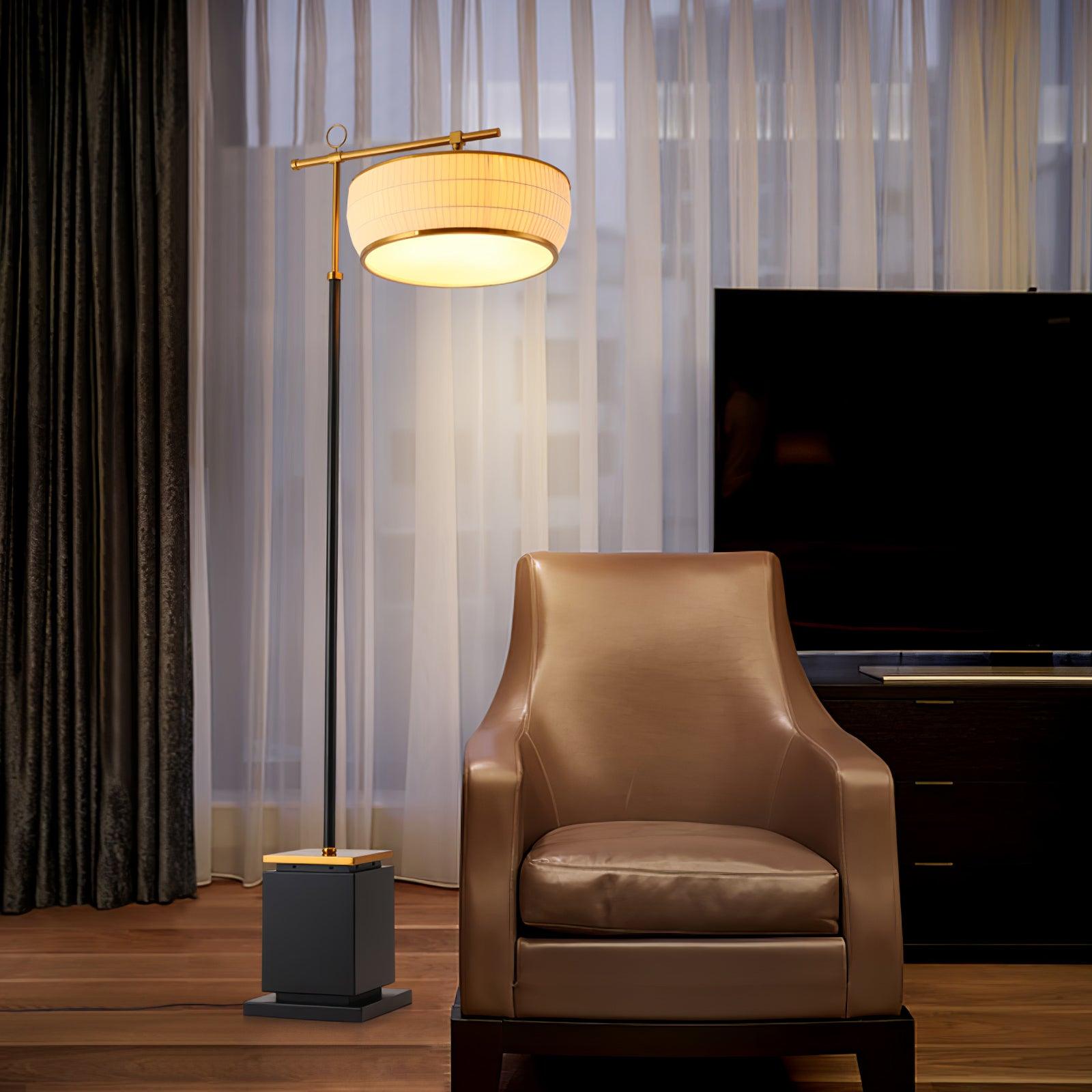 Kenneth Modern Fabric Floor Lamp - Neutral Decor