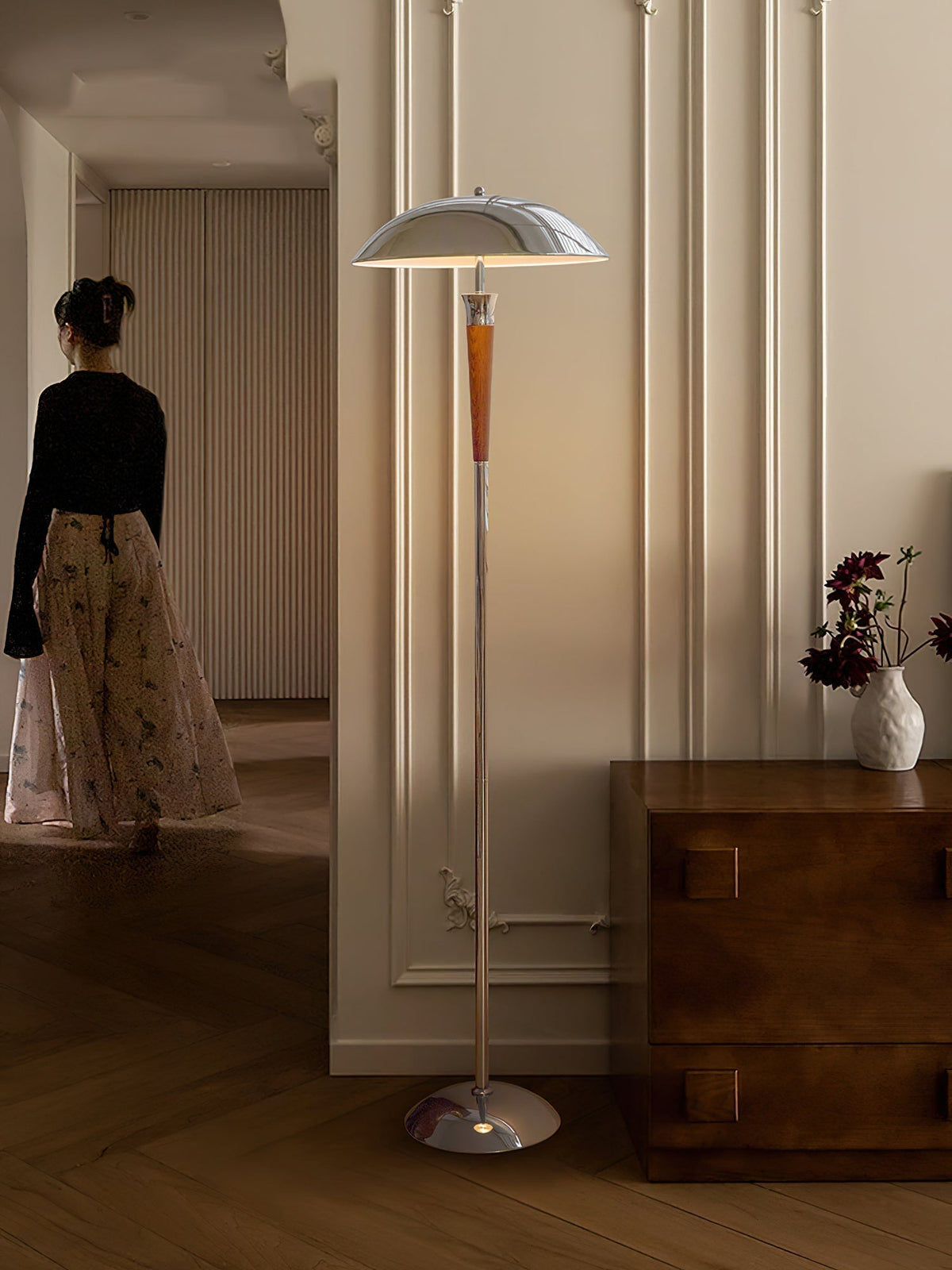 Viraivelle Retro Chrome Floor Lamp