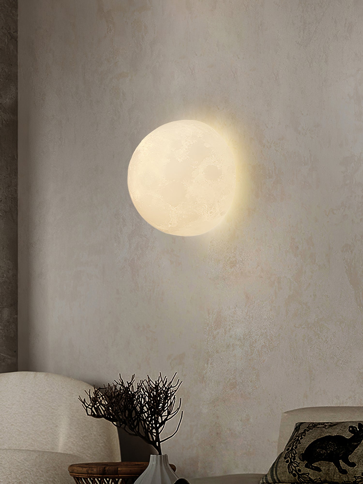 Olsolan Nordic Art Moon 3D Plastic Wall Lamp