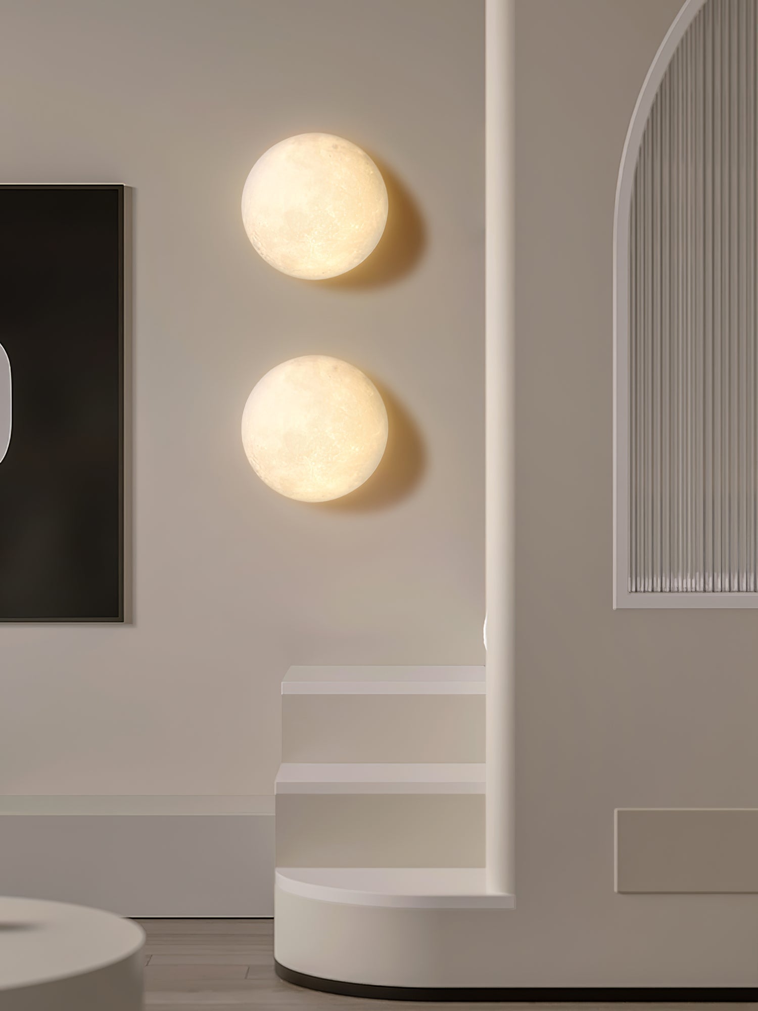 Olsolan Nordic Art Moon 3D Plastic Wall Lamp