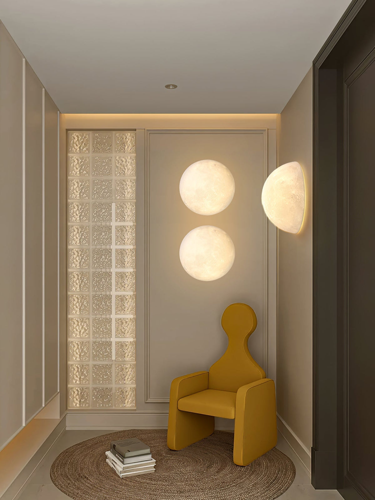 Olsolan Nordic Art Moon 3D Plastic Wall Lamp