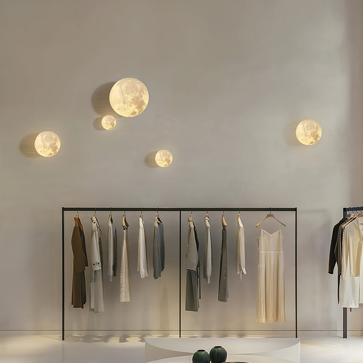 Olsolan Nordic Art Moon 3D Plastic Wall Lamp