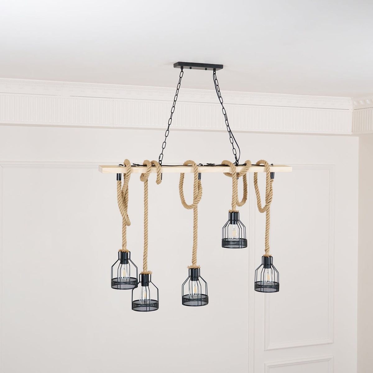 Arove Pendant Lamp Hemp Rope Industrial