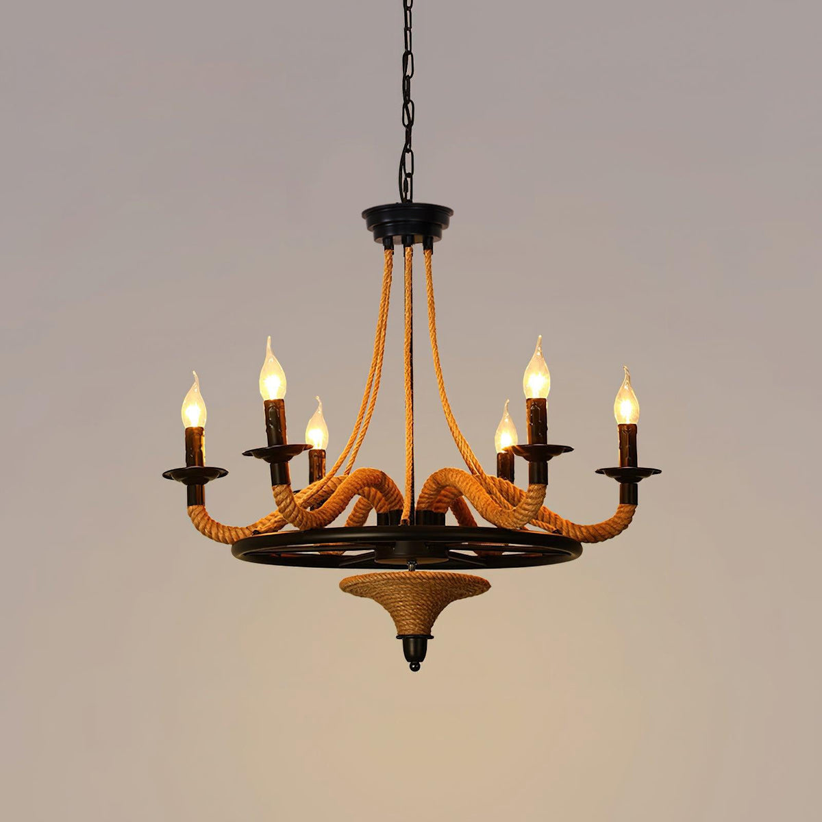 Ariiella Chandelier Hemp Rope Large Wheel