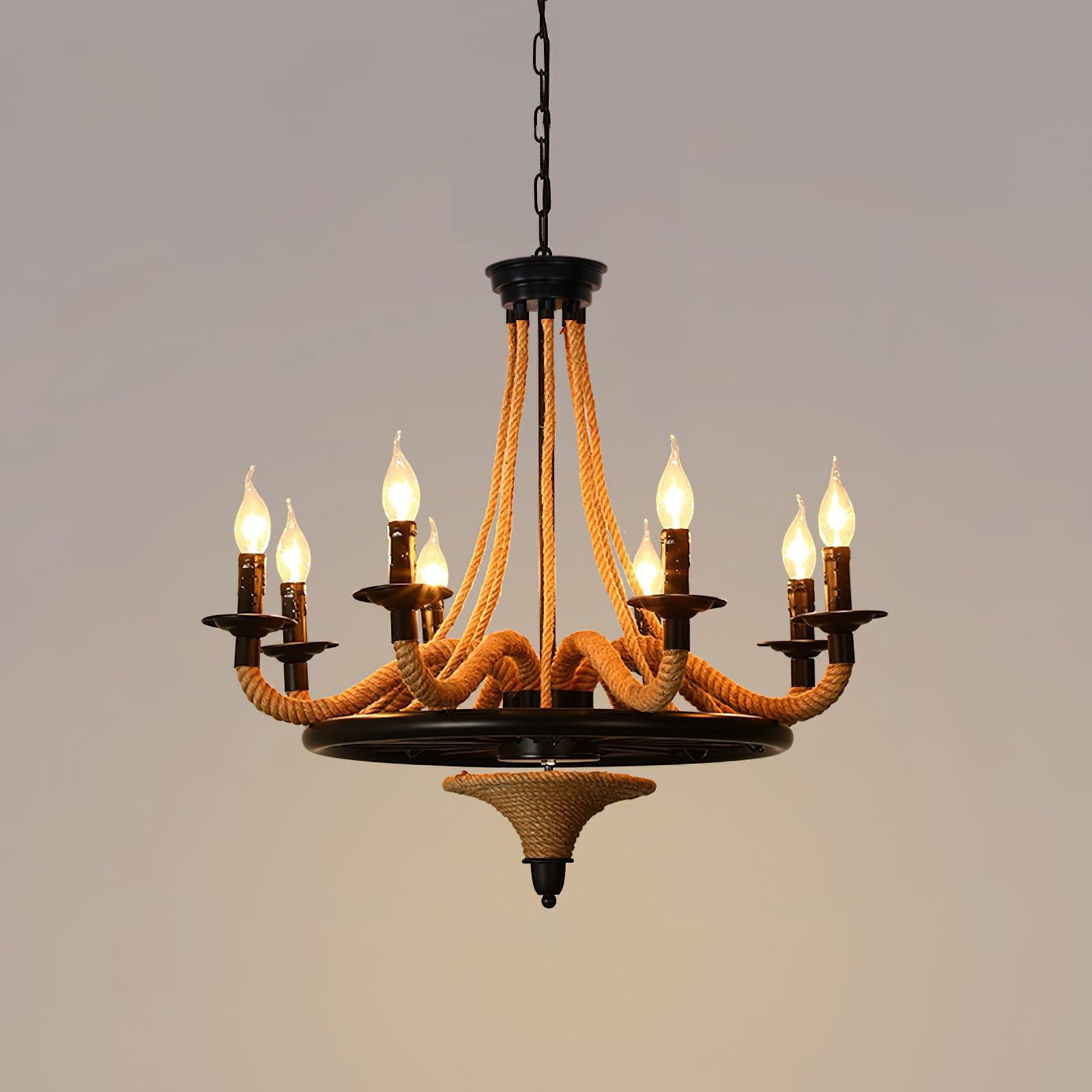 Ariiella Chandelier Hemp Rope Large Wheel