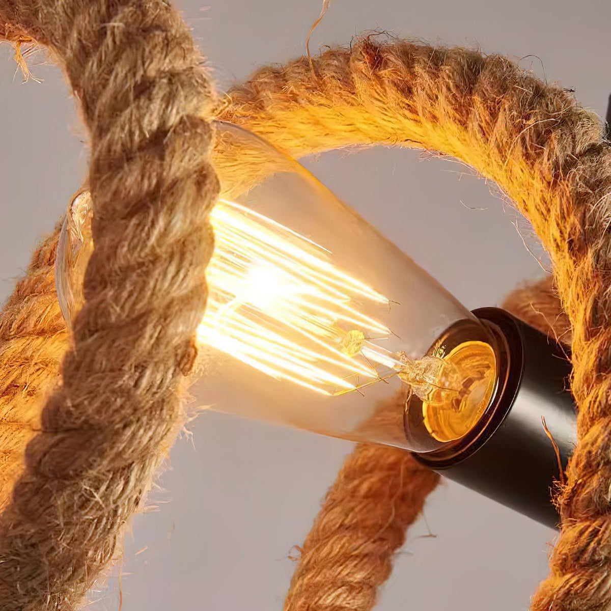 Cassian Hemp Rope Industrial Spiral Chandelier