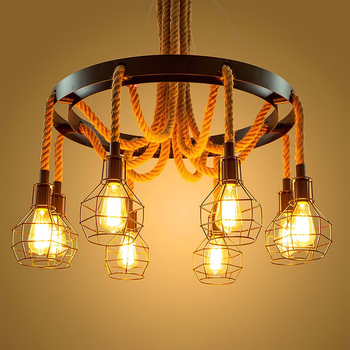 Ravoriel Chandelier Hemp Rope Industrial