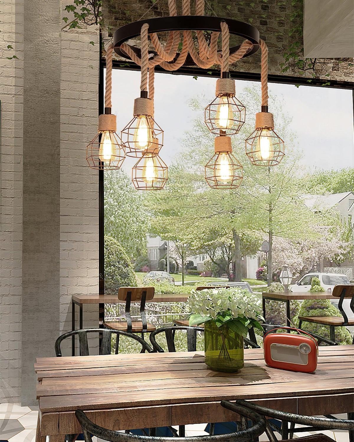 Ravoriel Chandelier Hemp Rope Industrial