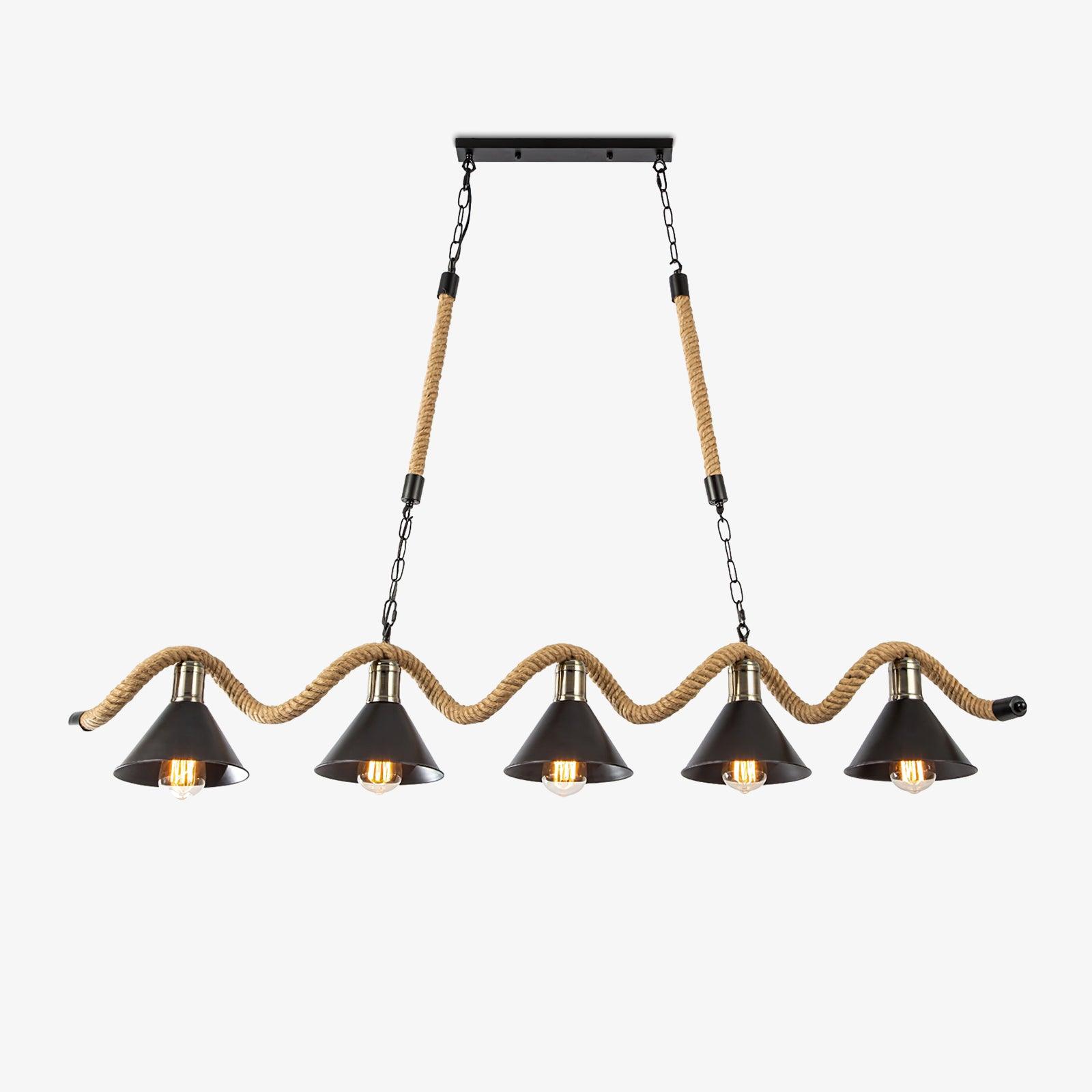 Canisaria Chandelier Hemp Rope Industrial Wave