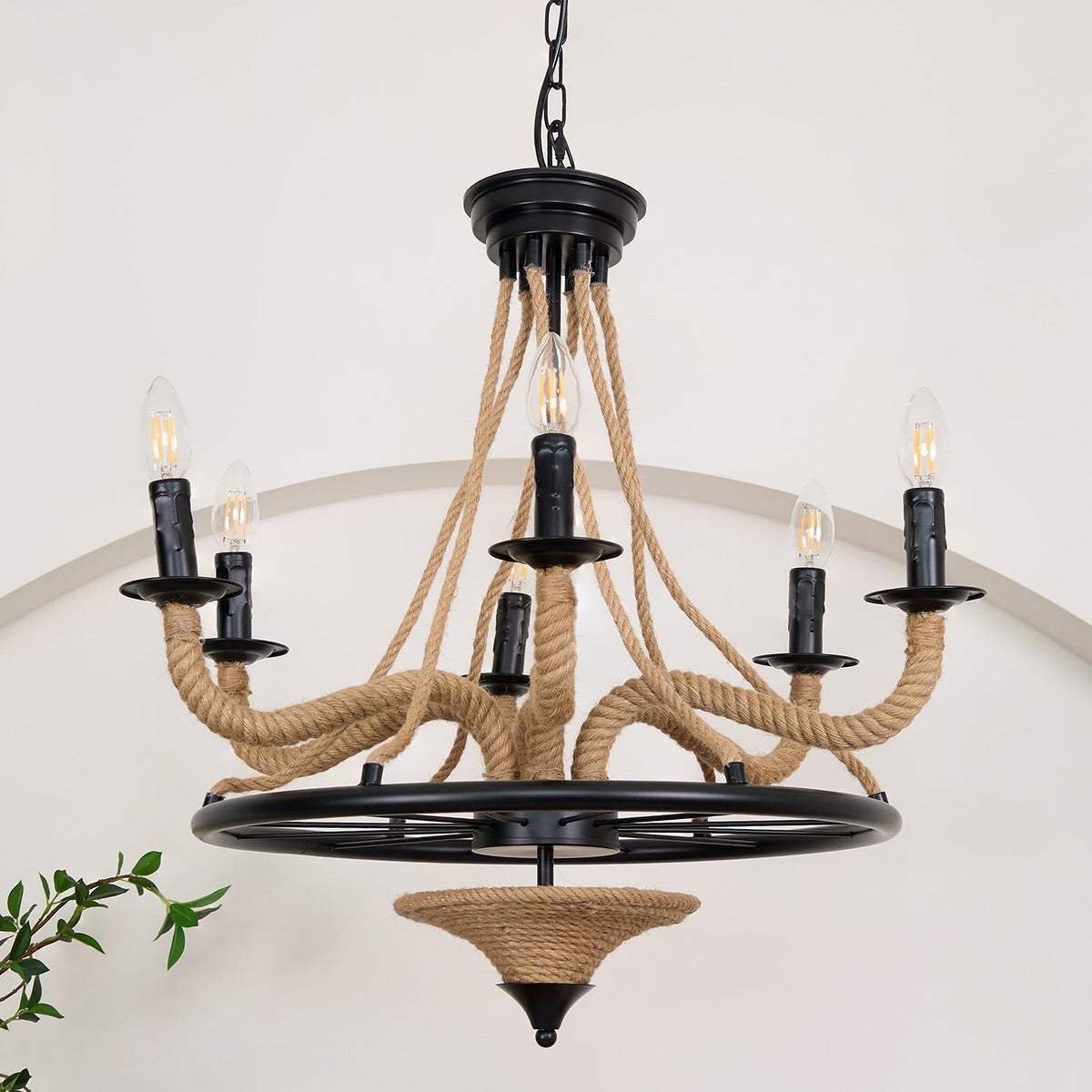 Ariiella Chandelier Hemp Rope Large Wheel
