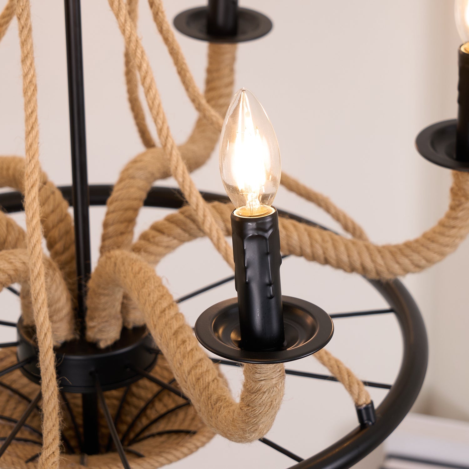 Ariiella Chandelier Hemp Rope Large Wheel