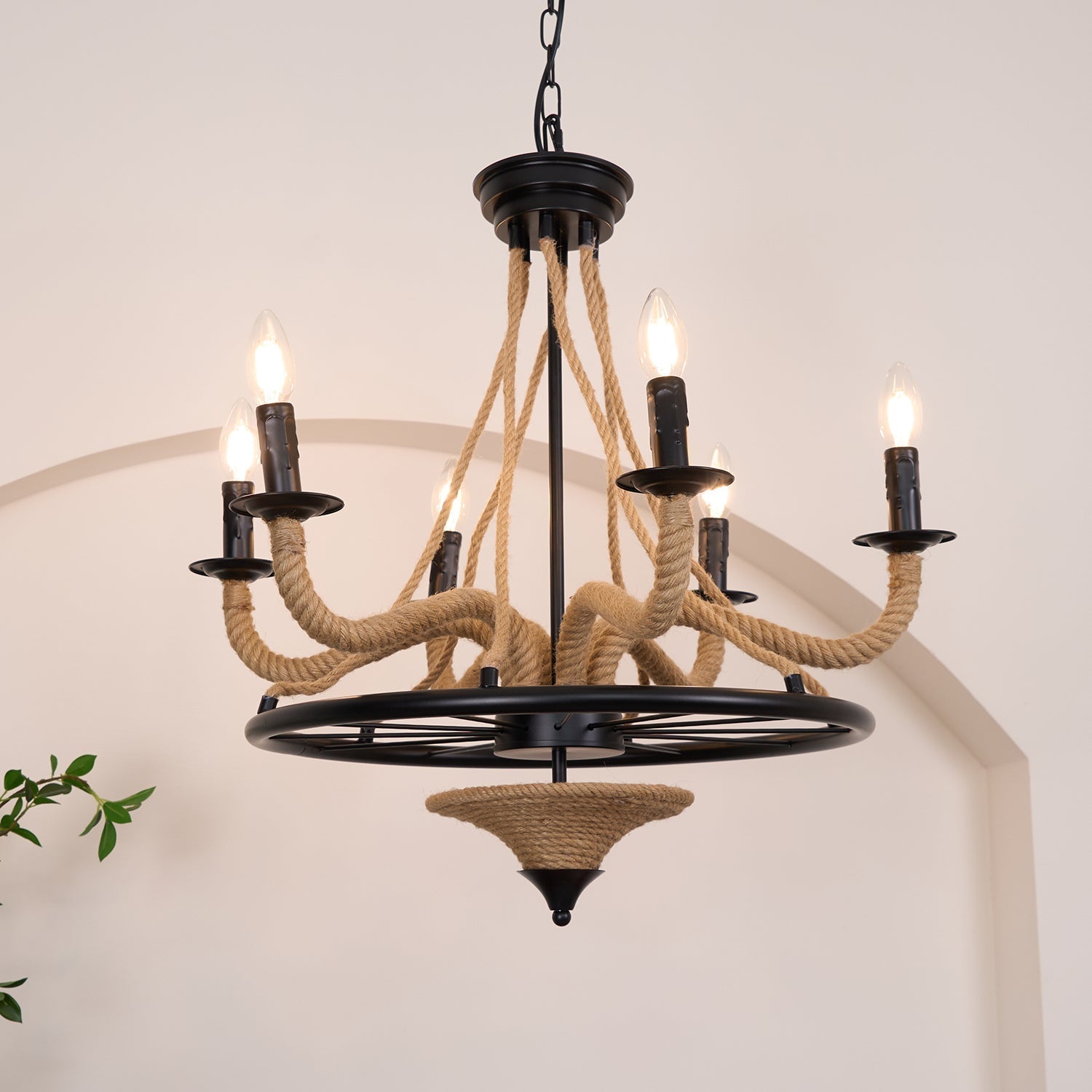 Ariiella Chandelier Hemp Rope Large Wheel