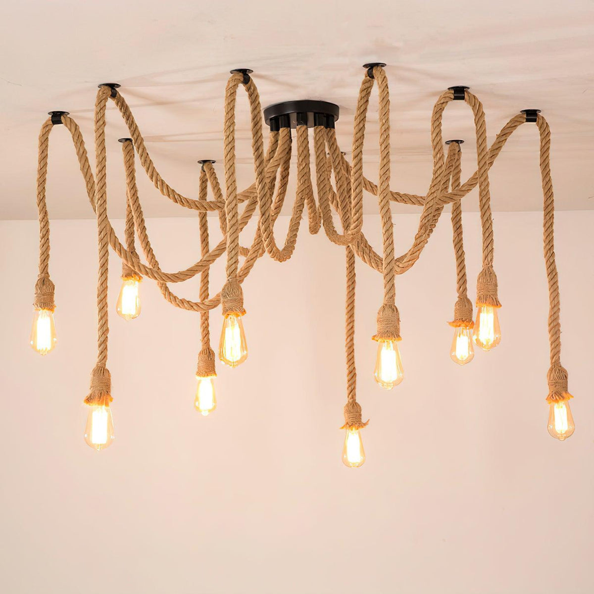 Arianissa Chandelier Hemp Rope Industrial Retro