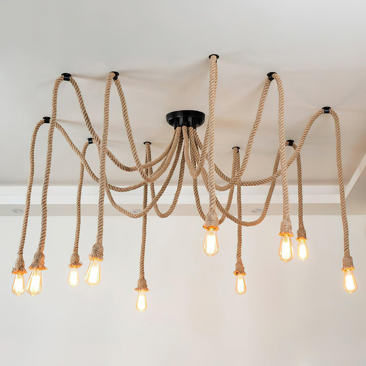 Arianissa Chandelier Hemp Rope Industrial Retro