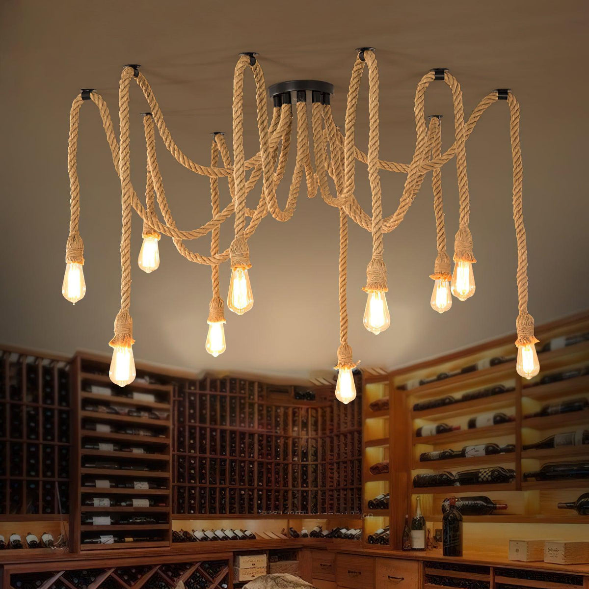 Arianissa Chandelier Hemp Rope Industrial Retro