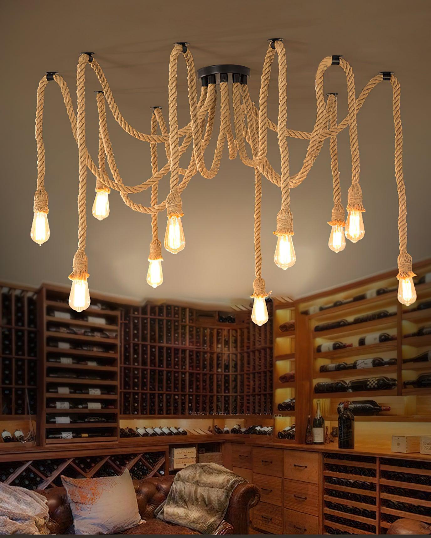 Arianissa Chandelier Hemp Rope Industrial Retro