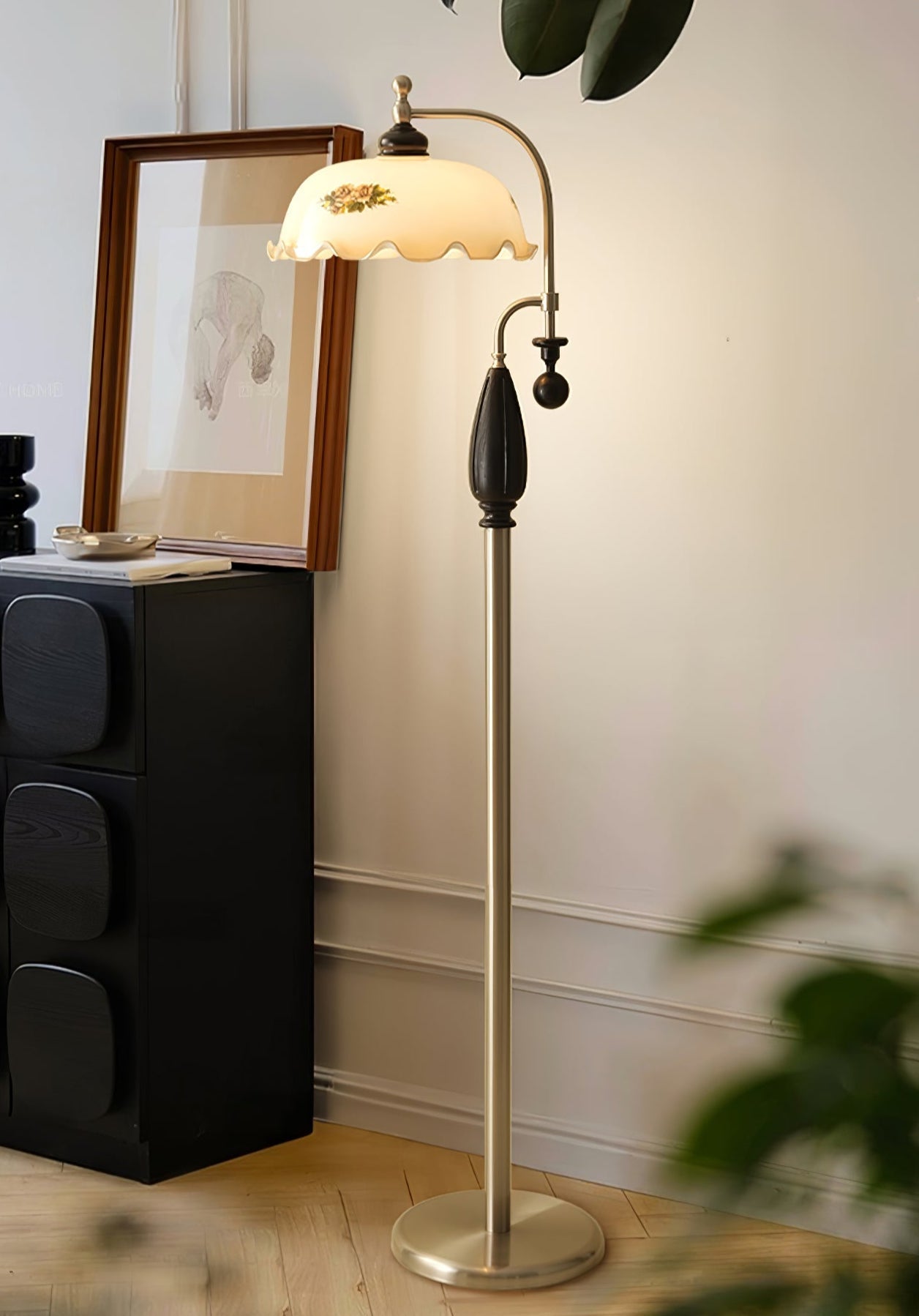 Volorel Vintage Glass Floor Lamp