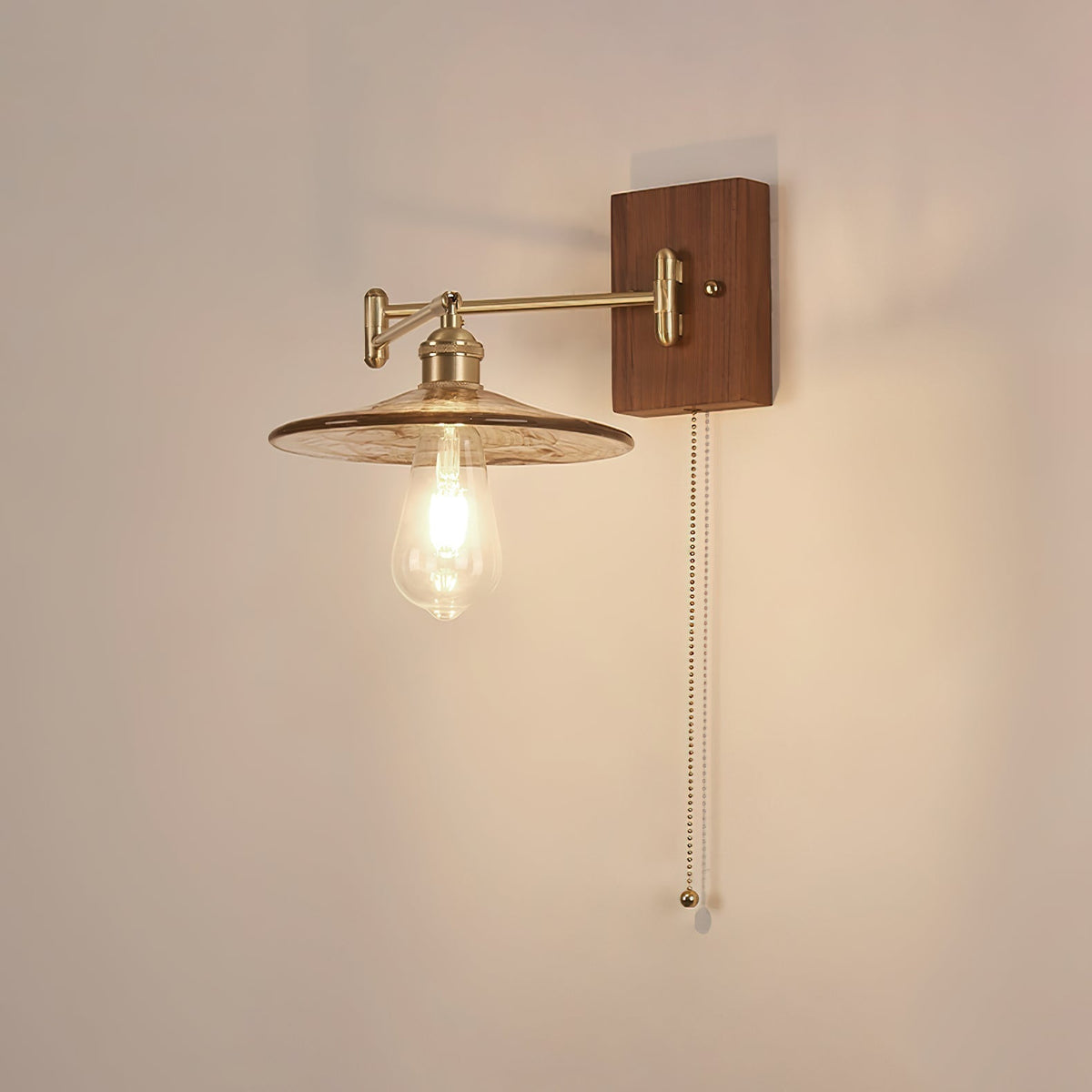 Umeris Elegance Vintage Walnut Wall Lamp