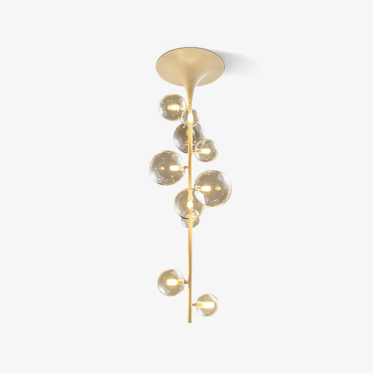 Celeina Pendant Light Brass Glass Cascading for Hallway