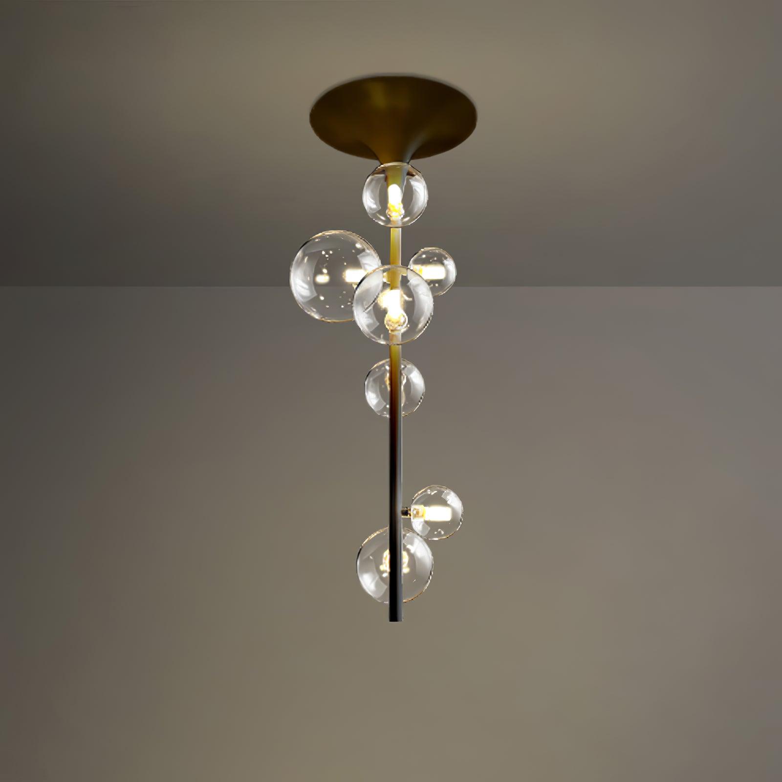 Celeina Pendant Light Brass Glass Cascading for Hallway