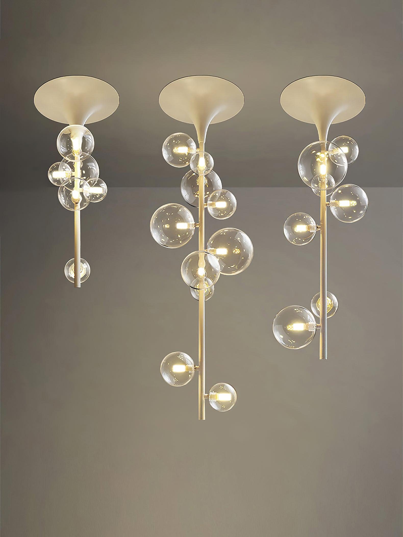 Celeina Pendant Light Brass Glass Cascading for Hallway