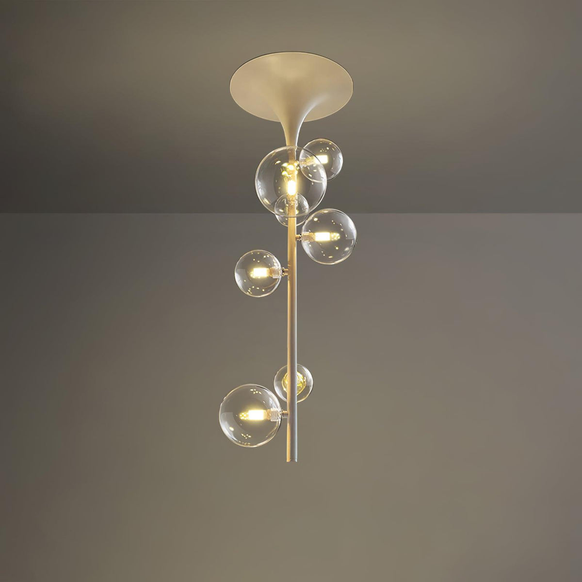 Celeina Pendant Light Brass Glass Cascading for Hallway