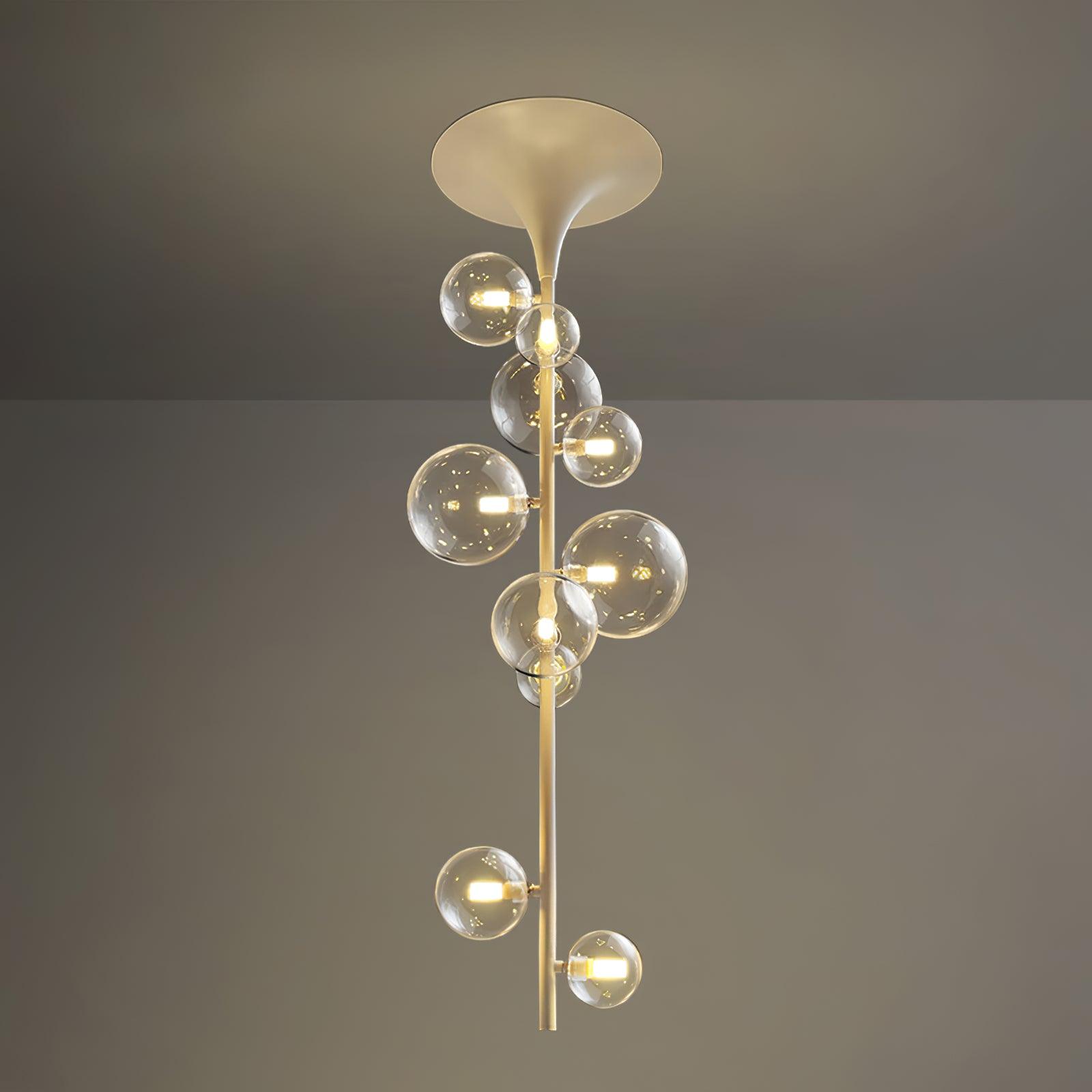 Celeina Pendant Light Brass Glass Cascading for Hallway